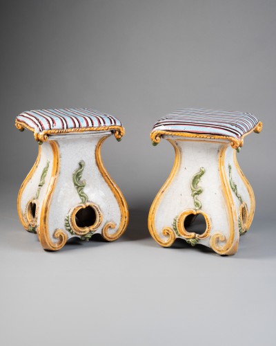Sièges Chaise - Paire de tabourets en céramique