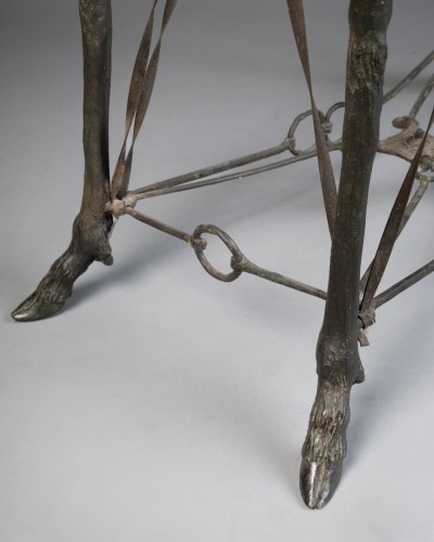 Table en bronze patiné vert - Mobilier Style Années 50-60