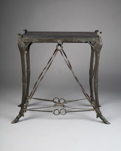 Antiquités - Table en bronze patiné vert