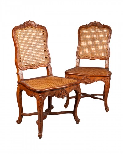 Paire de chaises cannées