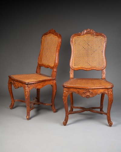 Pair of canned chairs - Seating Style Louis XV