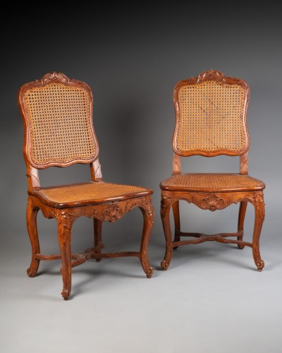 Seating  - Pair of canned chairs