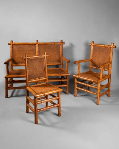 Salon en bambou - Sièges Style Napoléon III