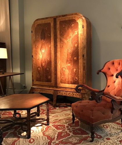 Carl Bergsten - Armoire en cabinet en marqueterie, Suède vers 1910 - Mobilier Style Art nouveau