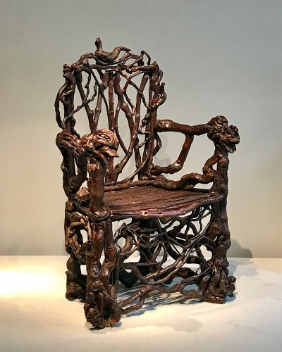 Fauteuil extraordinaire en bois assemblé - Sièges Style Napoléon III