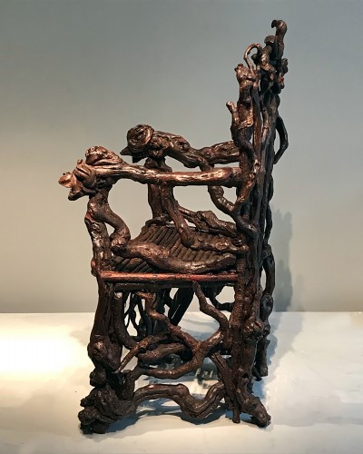 Extraordinary armchair composed of an assembly of branches of wood - Napoléon III