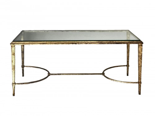 Coffee table in gilded wrought iron
