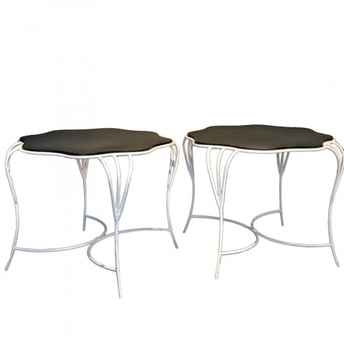 Pair of wrought iron tables