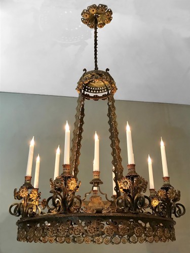 Antiquités - Wrought iron chandelier