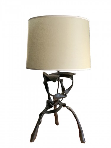 Lampe sculpture en fer forgé - Georges Charpentier dit Gino