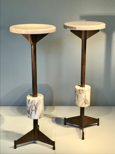 Guéridon &amp; two stools - 50