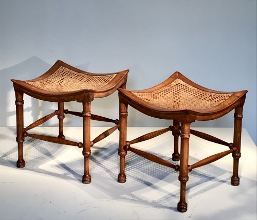 Seating  - Pair of neo-egyptian stools.