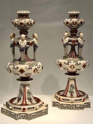 Pair of Worcester candelabra - 