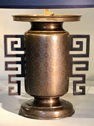 Paire de vases montés en lampe - Luminaires Style Art nouveau