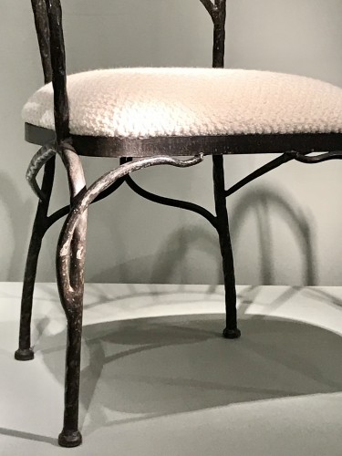 Série de quatre fauteuils en fer noirci - Années 50-60