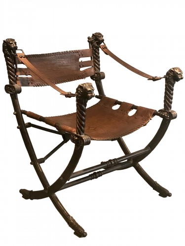 Curule chair, French work of the 1920s.