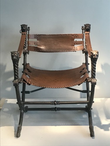 Antiquités - Fauteuil curule, travail français des années 1920