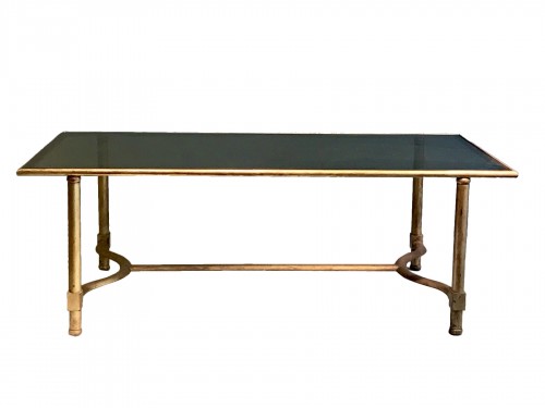 Coffee table in golden brass