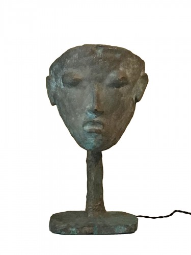 Lampe masque en bronze de Garouste et Bonetti