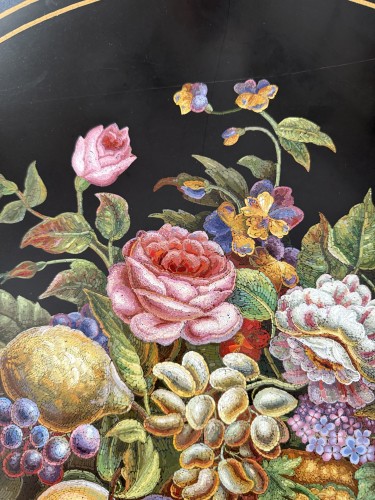 Micromosaic Table workshop of Michelangelo Barberi-Italy-19th c. - Furniture Style Restauration - Charles X