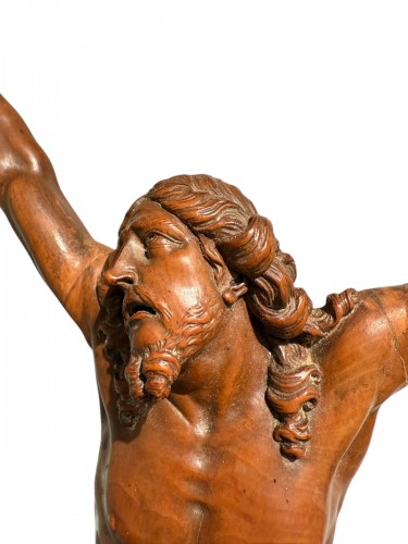 Art sacré, objets religieux  - Grand Corpus Christi en buis sculpté - Italie 17e siècle