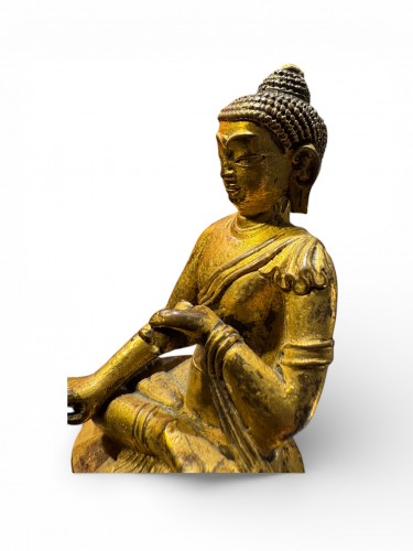 Asian Works of Art  - Gilded Bronze Shakyamuni Buddha - Tibet 17th Century