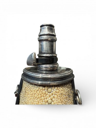 Collectibles  - Shagreen/rayskin Powder Box With Silver Mount - France 19th Century