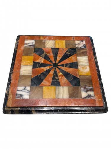 XIXe siècle - Collection de 4 Plaques en marqueterie de marbre ‘Grand tour’ - Italie 19e siècle