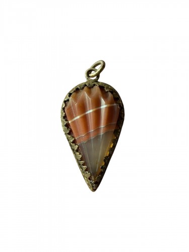 Amulette en agate et cristal de roche avec monture en argent - Allemagne 17e siècle