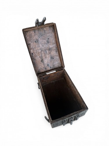 Curiosities  - Gothic forged iron box/casket - France 15th century