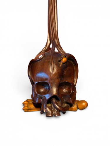  Carved Crucifixion Stand with Skull Base - Southern Germany 17th century - Religious Antiques Style 