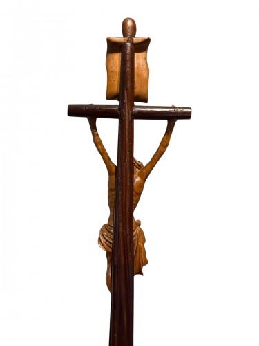 17th century -  Carved Crucifixion Stand with Skull Base - Southern Germany 17th century