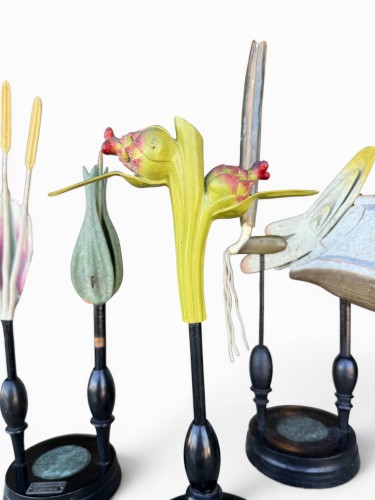 Objets de Curiosité  - Ensemble de 3 modèles botaniques par Robert Brendel - circa 1900