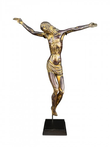 Figure de Christ ‘Corpus Christi’ en bronze doré au feu - Italie fin du 16e siècle