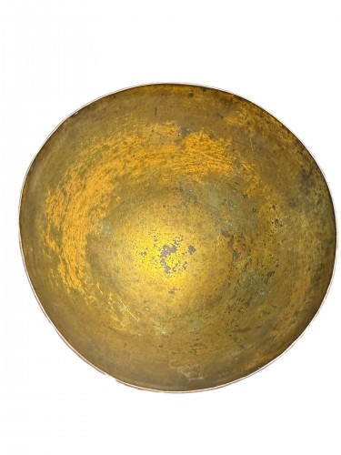Calice avec memento mori gothique en cuivre et cuivre doré - italie 15e siècle - Art sacré, objets religieux Style Moyen Âge