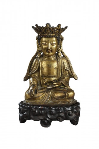 Statuette de Bodhisattva en bronze doré - 1600/1640