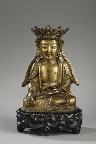 XVIIe siècle - Statuette de Bodhisattva en bronze doré - 1600/1640