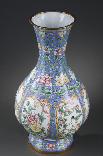 Asian Works of Art  - Canton enamel vase, China 19th century