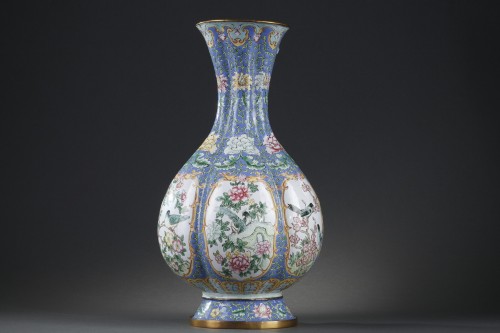 Vase en émail de Canton, Chine 19e siècle - Bertrand de Lavergne