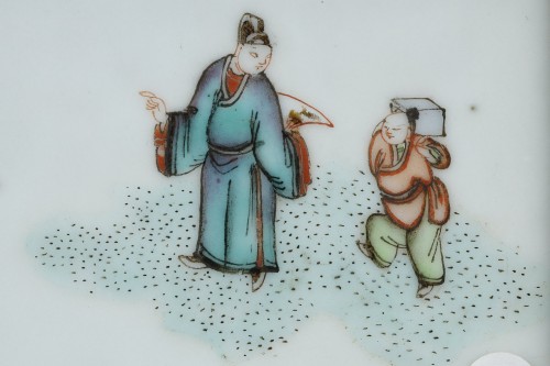 Paire de plaques Famille Verte porcelaine - Chine 19e siècle - Bertrand de Lavergne