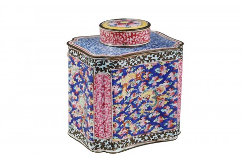 Tea box  Canton enamel - China 18th century