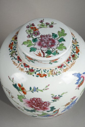 Pot a gingembre et son couvercle Famille rose - Epoque Qianlong 18em siècle - Bertrand de Lavergne