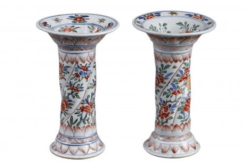 Pair of porcelain vases from the Famille Verte - Kangxi period 1662/1722