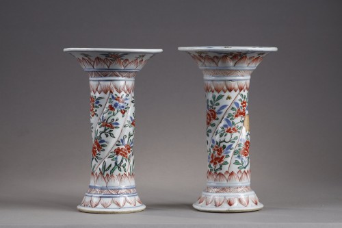 Pair of porcelain vases from the Famille Verte - Kangxi period 1662/1722 - 