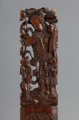 Asian Works of Art  - Paper cutter boxwood sculpted  - China 19th century