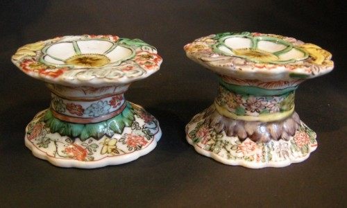 Porcelain salts &quot;Famille verte&quot; Kangxi period - Asian Works of Art Style 