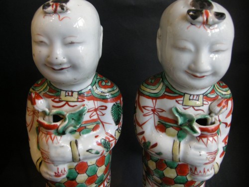 Pair of boys (Hehe erxian)  - Epoque Kangxi (1662-1722) - Asian Works of Art Style 