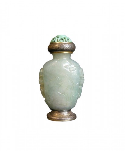 Tabatière en jadeite sculptée chine XIXe siècle
