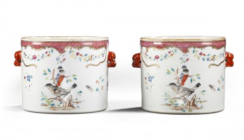 Pair wine coolers porcelain - Chinese export - 18° century