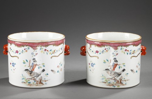 Porcelain & Faience  - Pair wine coolers porcelain - Chinese export - 18° century